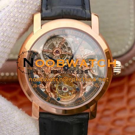 Replica Audemars Piguet Jules Audemars Tourbillon 26357PT.ZZ.D028CR.01 Noob Rose Gold Skeleton Dial Swiss Tourbillon