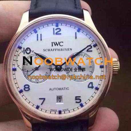 Replica IWC Portuguese IW500704 Power Reserve Rose Gold White Dial Blue Markers Swiss IWC 52010