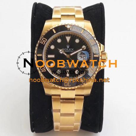 Replica Rolex Submariner Date 116618LN VR Stainless Steel With 18K Yellow Gold Wrapped Black Dial Swiss 2836-2