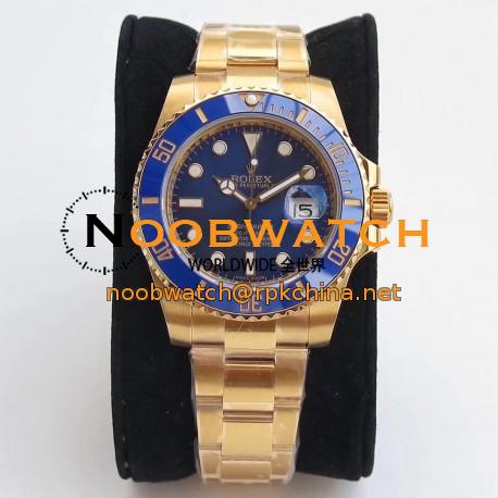 Replica Rolex Submariner Date 116618LB VR Stainless Steel With 18K Yellow Gold Wrapped Blue Dial Swiss 2836-2