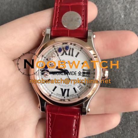 Replica Chopard Happy Sport 36MM Automatic 278559 YF V2 Stainless Steel White & Diamond Dial Swiss 2892