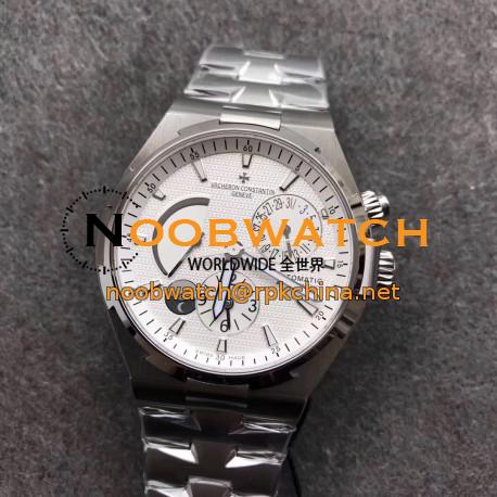 Replica Vacheron Constantin Overseas Dual Time 47450/B01A-9226 TWA Stainless Steel Silver Dial Swiss 1222 SC