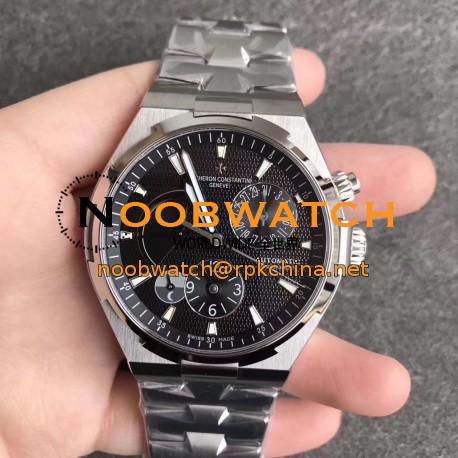 Replica Vacheron Constantin Overseas Dual Time 47450/B01A TWA Stainless Steel Black Dial Swiss 1222 SC