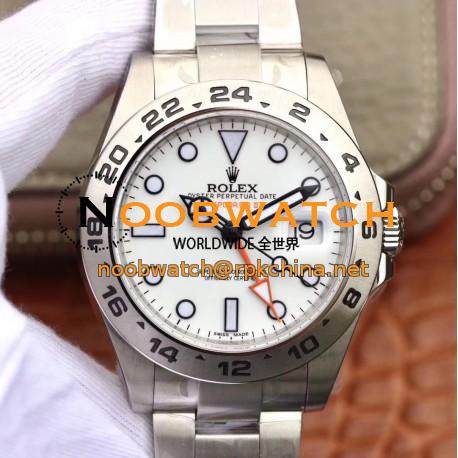 Replica Rolex Explorer II 216570 JF V3 Stainless Steel White Dial Swiss 2836-2