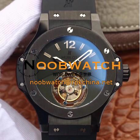 Replica Hublot Big Bang Tourbillon Solo Bang Ceramic 305.CM.134.RX Noob Ceramic Black Dial Swiss Tourbillon