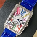 Replica Franck Muller Ladies Long Island Color Dreams 1200 CH COL DRM D GF Stainless Steel & Diamonds Silver Dial Swiss Quartz