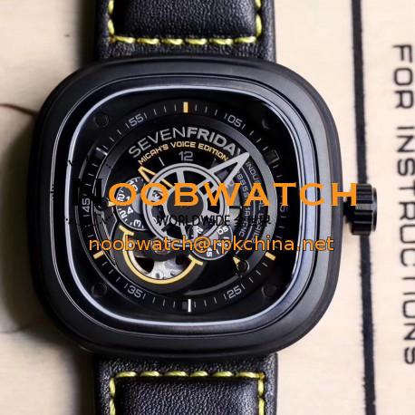 Replica SevenFriday P2B/02 Revolution SW PVD Black & Yellow Dial Miyota 82S7