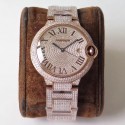 Replica Ballon Bleu De Cartier 42MM Full Paved Diamonds TW Rose Gold & Diamond Diamond Dial M9015