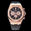 Replica Audemars Piguet Royal Oak Chronograph 26331 OM Rose Gold Black Dial Swiss 7750