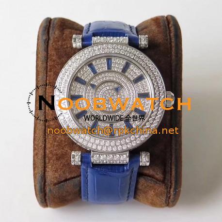 Replica Franck Muller Round Double Mystery Baguette Cut Diamond 42 DM D 2R CD GS Stainless Steel & Diamonds Diamond Dial M9015