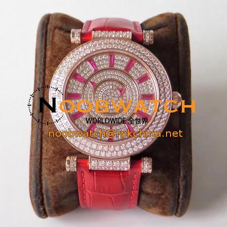 Replica Franck Muller Round Double Mystery Baguette Cut Diamond 42 DM D 2R CD GS Rose Gold & Diamonds Diamond Dial M9015