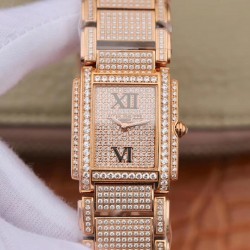 Replica Patek Philippe Ladies Twenty-4 4910/11R AW Rose Gold & Diamond Diamond Dial Swiss Ronda Quartz