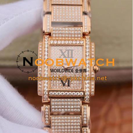 Replica Patek Philippe Ladies Twenty-4 4910/11R AW Rose Gold & Diamond Diamond Dial Swiss Ronda Quartz