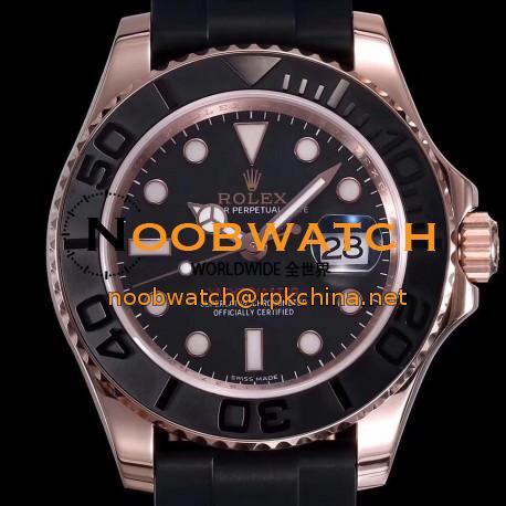 Replica Rolex Yacht-Master 40 116655 DJ Rose Gold Black Dial Swiss 2836-2