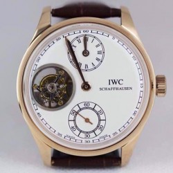 Replica IWC Portuguese Regulateur Tourbillon IW5446 Rose Gold White Dial Swiss Tourbillon