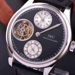 Replica IWC Portuguese Regulateur Tourbillon IW5446 Stainless Steel Black Dial Swiss Tourbillon