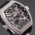 Replica Franck Muller Vanguard Gravity Skeleton V 45 T GRAVITY CS SQT Noob Stainless Steel & Diamonds Skeleton Dial M9015