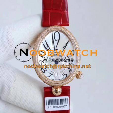 Replica Breguet Reine de Naples 8918BR/58/964/D00D ZF Rose Gold & Diamonds Mother Of Pearl Dial Swiss Caliber 537/3