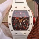 Replica Richard Mille RM011-FM Felipe Massa Flyback Dubai Chronograph KV White Ceramic Skeleton Dial Swiss 7750