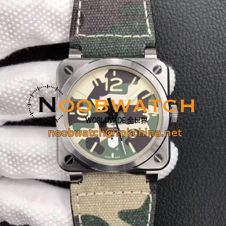 Replica Bell & Ross BR 03-92 Steel Bape Noob V3 Stainless Steel Camouflage Apes Dial M9015