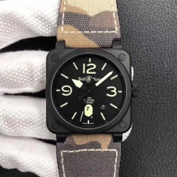 Replica Bell & Ross BR 03-92 PVD Bape Noob V3 PVD Black Apes Dial M9015