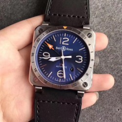 Replica Bell & Ross BR 03-93 GMT Noob Stainless Steel Blue Dial Swiss 2836-2