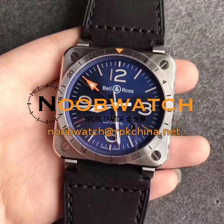 Replica Bell & Ross BR 03-93 GMT Noob Stainless Steel Blue Dial Swiss 2836-2