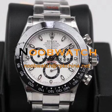 Replica Rolex Daytona Cosmograph 116500LN GM Stainless Steel 904L White Dial Swiss 4130 Run 6@SEC