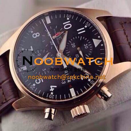 Replica IWC Pilot IW3777 Chronograph Rose Gold Black Dial Swiss 7750