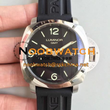 Replica Panerai Luminor Marina 1950 3 Days GMT PAM320 VS V2 Stainless Steel Black Dial Swiss P9001