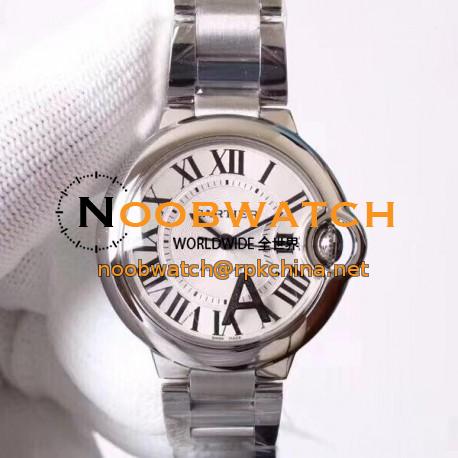 Replica Ballon Bleu De Cartier 33MM W6920071 AF Stainless Steel Silver Dial Seiko NH05A