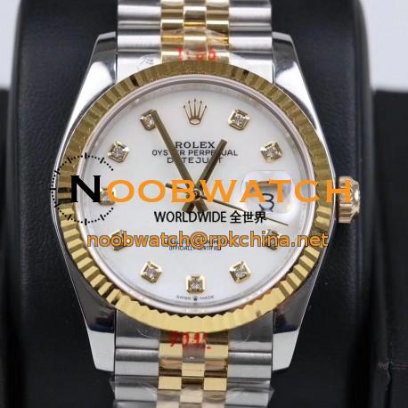 Replica Rolex Datejust 36MM 116233 GM Stainless Steel 904L & Yellow Gold White Dial Swiss 2824-2