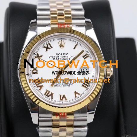 Replica Rolex Datejust 36MM 116233 GM Stainless Steel 904L & Yellow Gold White Dial Swiss 2824-2