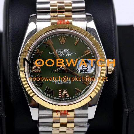 Replica Rolex Datejust 36MM 116233 GM Stainless Steel 904L & Yellow Gold Green Dial Swiss 2824-2