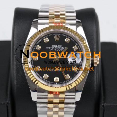 Replica Rolex Datejust 36MM 116233 GM Stainless Steel 904L & Yellow Gold Black Dial Swiss 2824-2