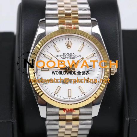 Replica Rolex Datejust 36MM 116233 GM Stainless Steel 904L & Yellow Gold White Dial Swiss 2824-2