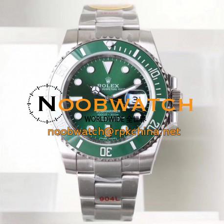 Replica Rolex Submariner Date 116610LV NAIL Maker Stainless Steel 904L Green Dial Swiss 3135