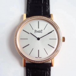 Replica Piaget Altiplano G0A36125 OX Rose Gold & Diamonds White Dial M9015