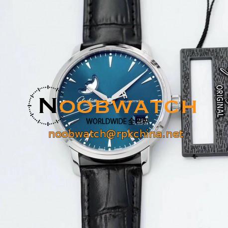 Replica Glashutte Senator Excellence Panorama Date Moon Phase 1-36-04-04-02-01 ETC Stainless Steel Blue Dial Swiss 36-04