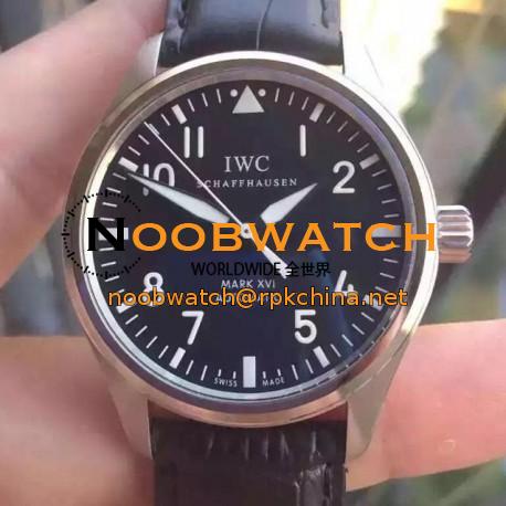 Replica IWC Pilot Mark XVI IW3255 Stainless Steel Black Dial Swiss 2892