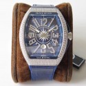 Replica Franck Muller Vanguard Yachting V45 SC DT AC BL OX Stainless Steel & Diamond Blue Dial Swiss 2824-2