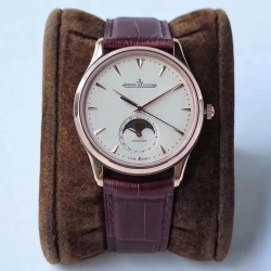 Replica Jaeger-LeCoultre Master Ultra Thin Moon 1362520 ZF Rose Gold White Dial Swiss JLC 925