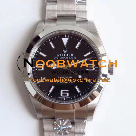 Replica Rolex Explorer 214270 AR Stainless Steel 904L Black Dial Swiss 3132