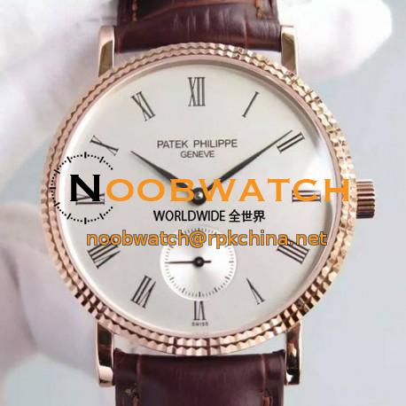 Replica Patek Philippe Calatrava 5119R Rose Gold White Dial Swiss 215PS