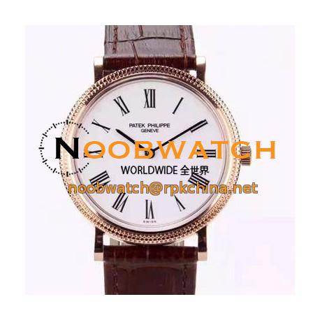 Replica Patek Philippe Calatrava 5120R Rose Gold White Dial Swiss PP 240