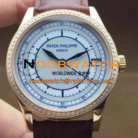 Replica Patek Philippe Calatrava 5296 Rose Gold Diamonds Bezel Swiss 324SC