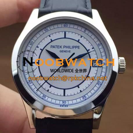 Replica Patek Philippe Calatrava 5296 Stainless Steel White & Blue Dial Swiss 324SC