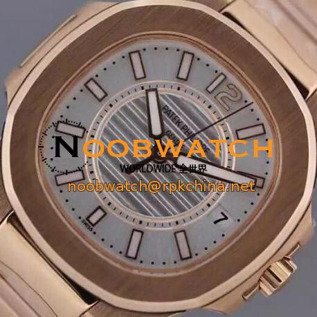 Replica Patek Philippe Nautilus 7011 Ladies Rose Gold White Dial Swiss Eta Quartz