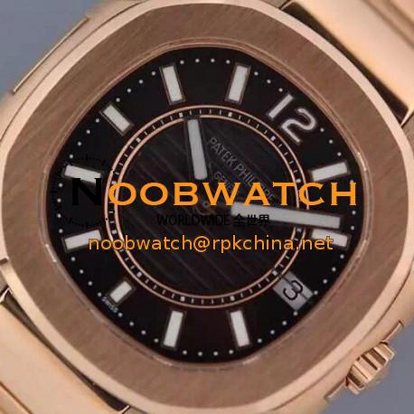 Replica Patek Philippe Nautilus 7011 Ladies Rose Gold Black Dial Swiss Eta Quartz