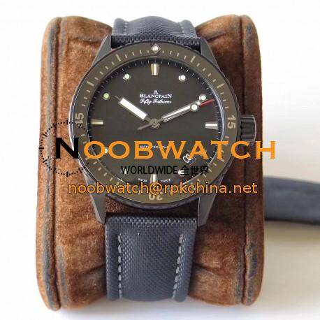 Replica Blancpain Fifty Fathoms Bathyscaphe 5000-0130-B52A ZF Ceramic Black Dial Swiss 1315